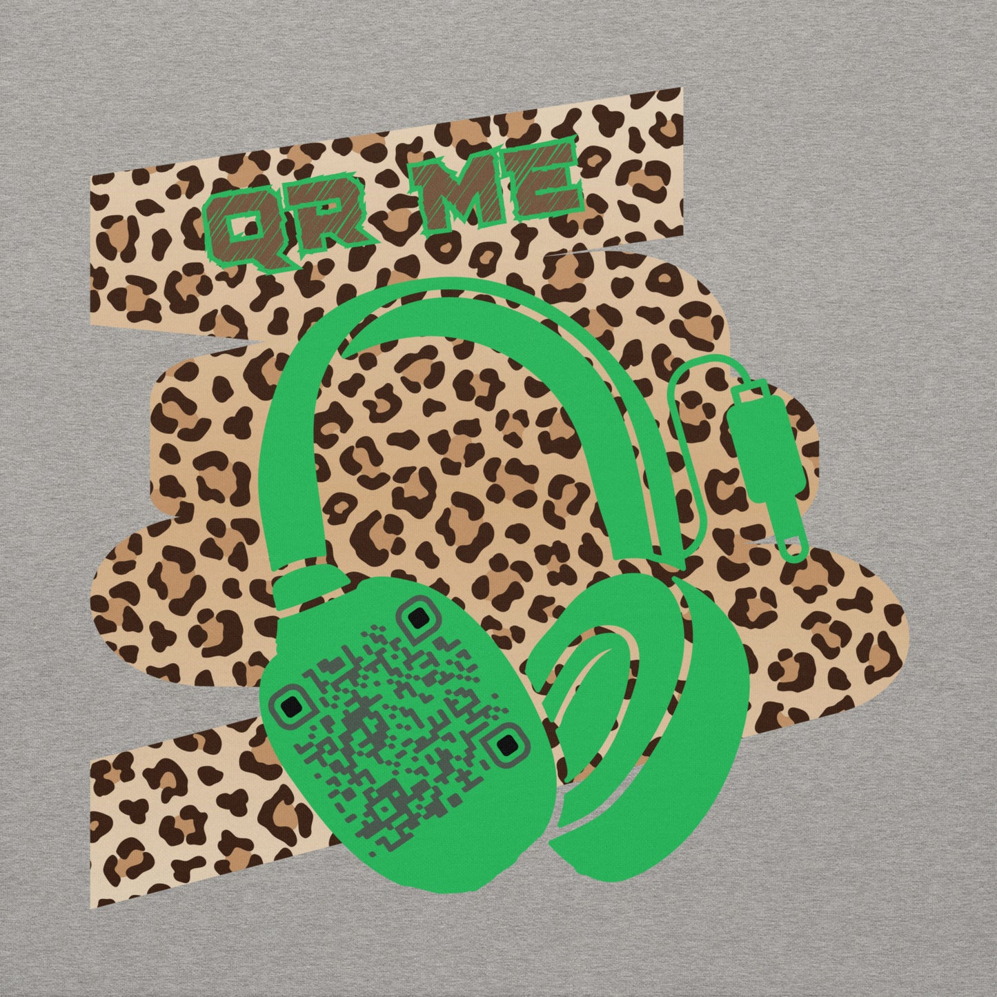 Custom QR Code Leopard Print Hoodie – Wild Style, Shared Tunes