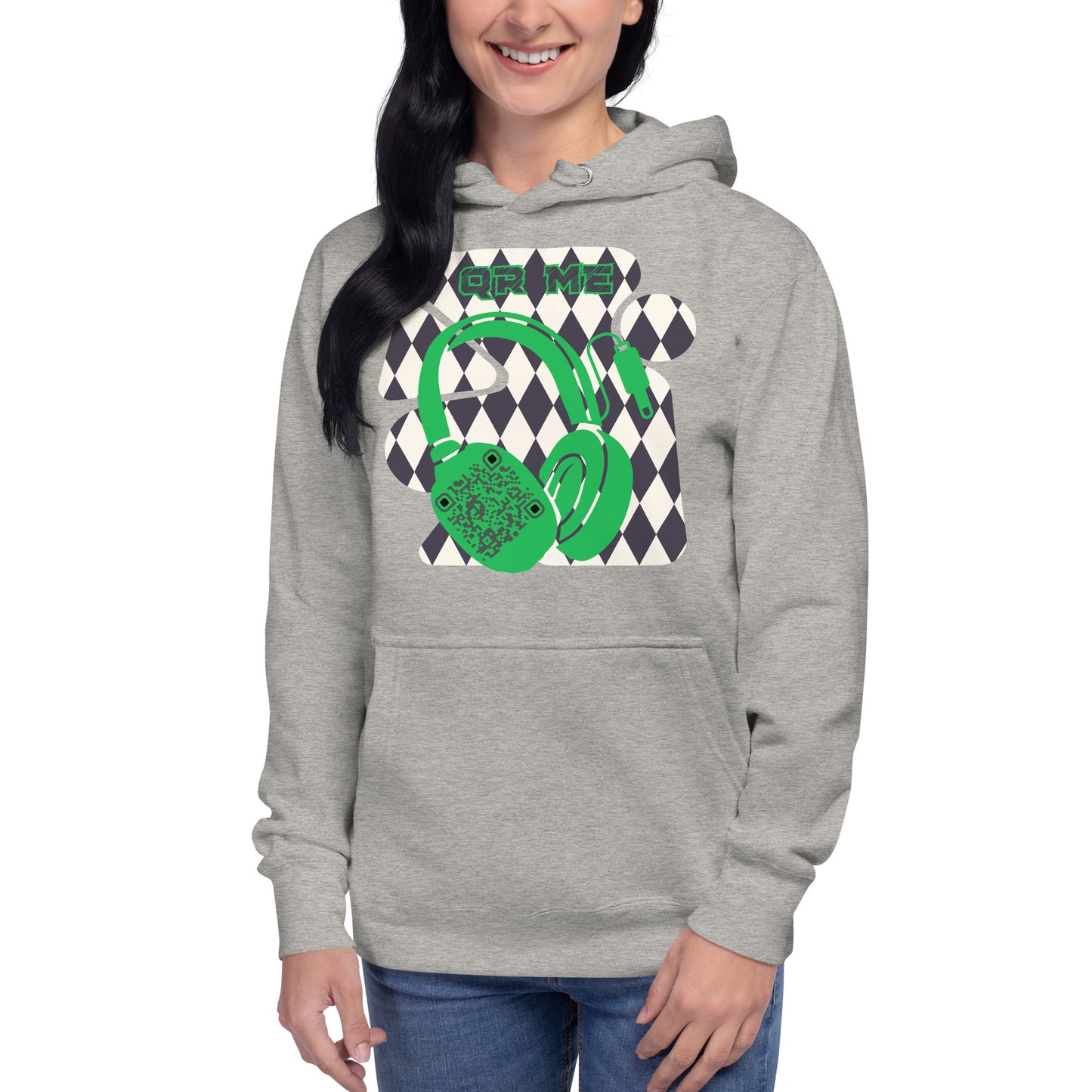 Personalized QR Code Harlequin Hoodie – Share Your Music