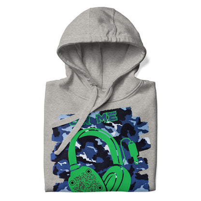 Personalized QR Code Blue Camo Hoodie – Blend In, Share Out