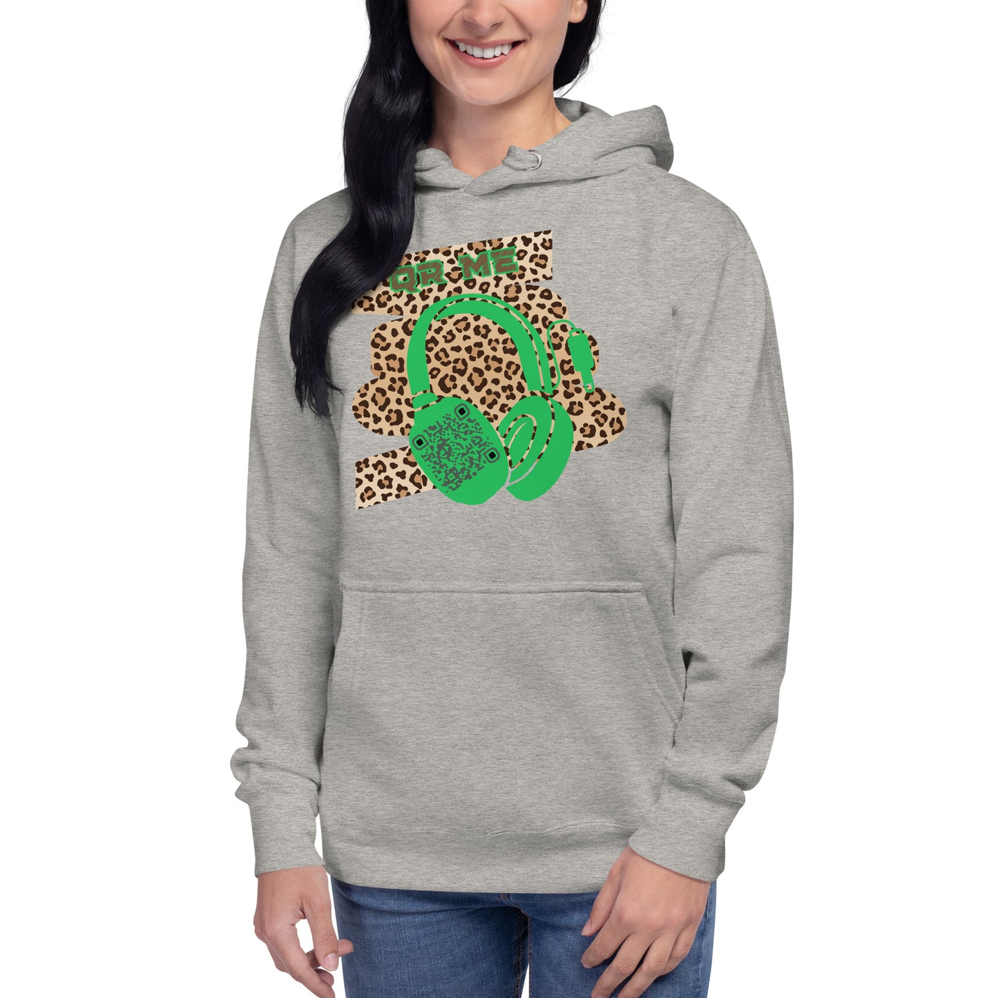 Custom QR Code Leopard Print Hoodie – Wild Style, Shared Tunes