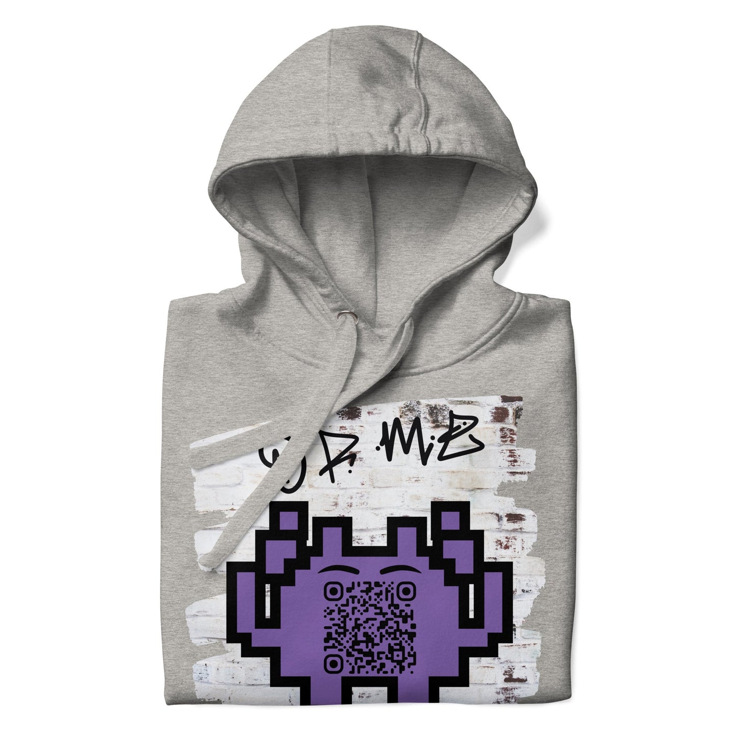 Graffiti Wall Alien Emoji QR Code Hoodie – Uniting Gamers