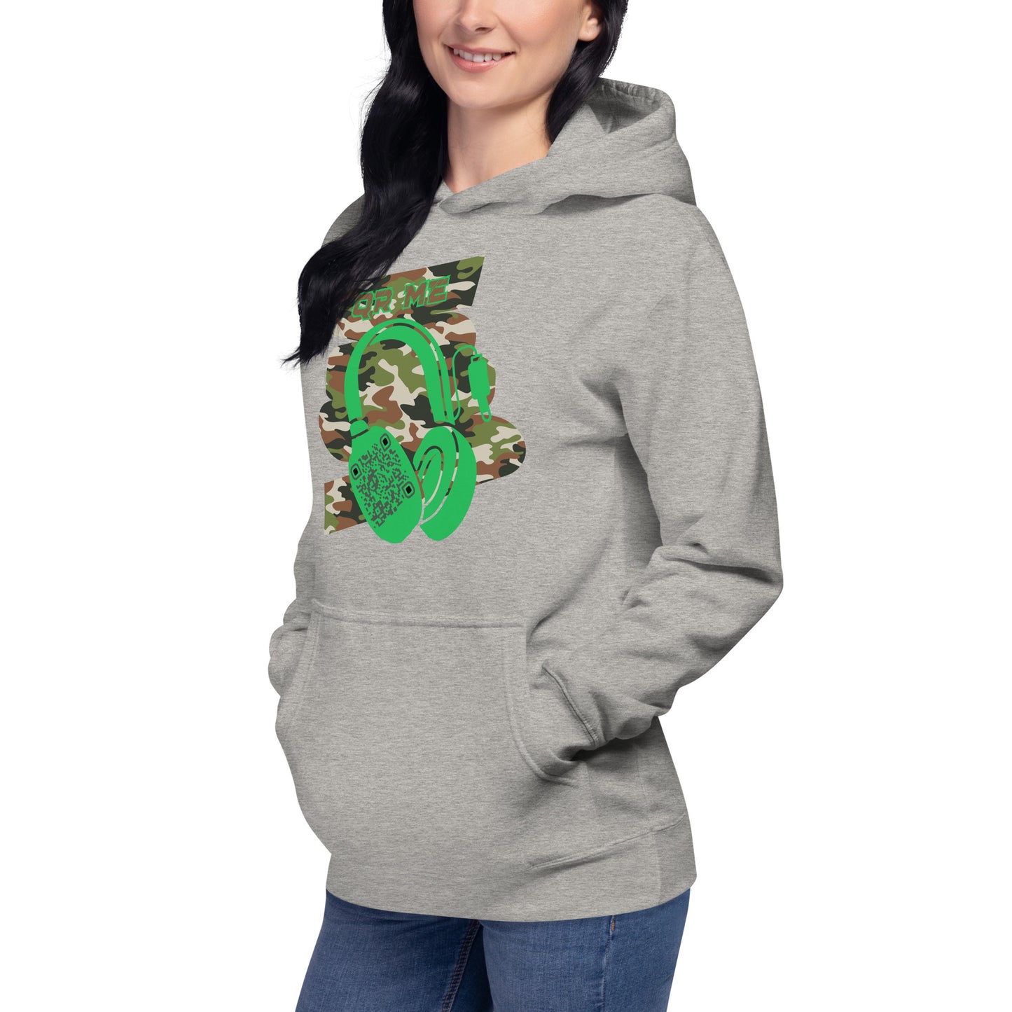 Personalized QR Code Green Camo Hoodie – Blend In, Stand Out