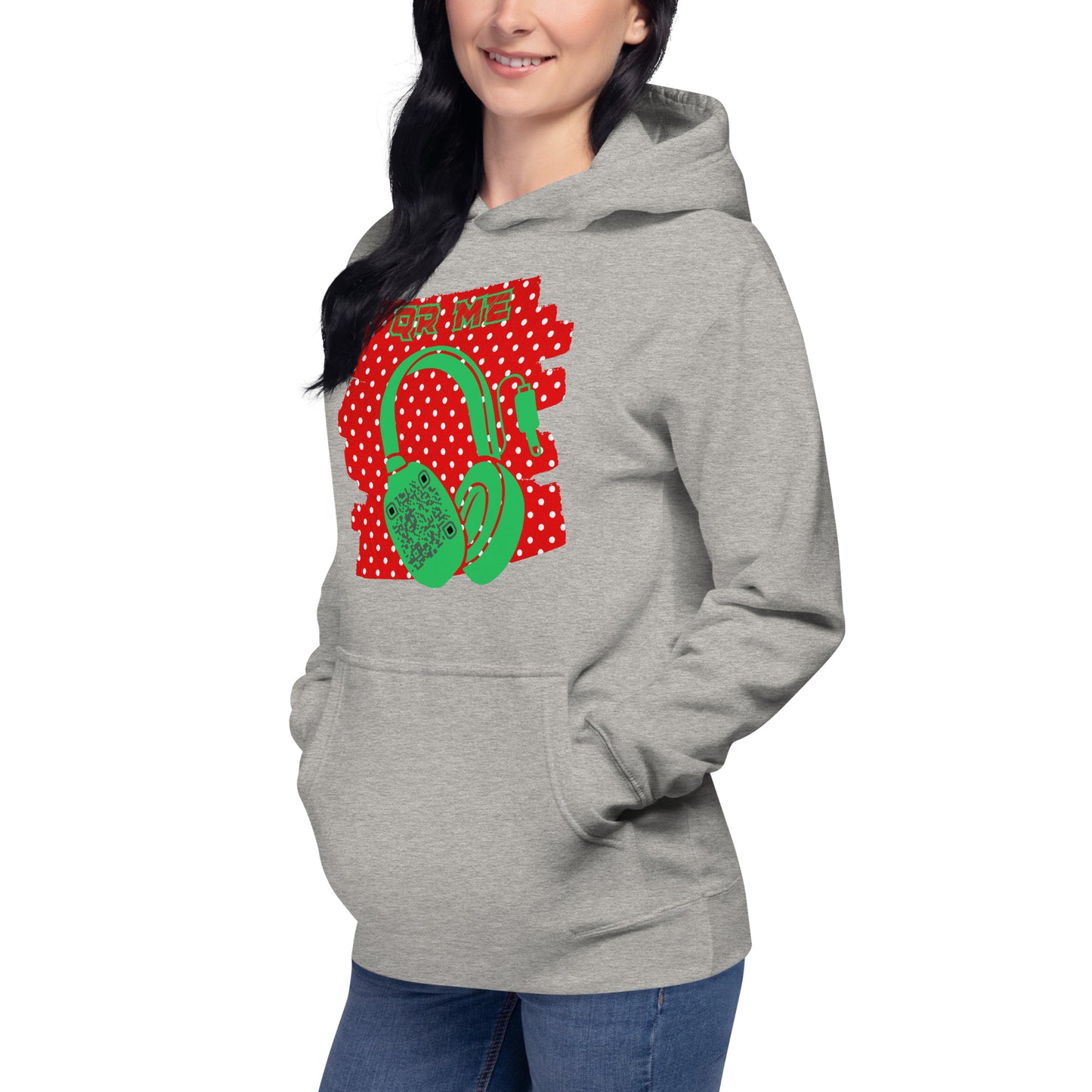 Personalized QR Code Polka Dot Hoodie – Share Your Tunes