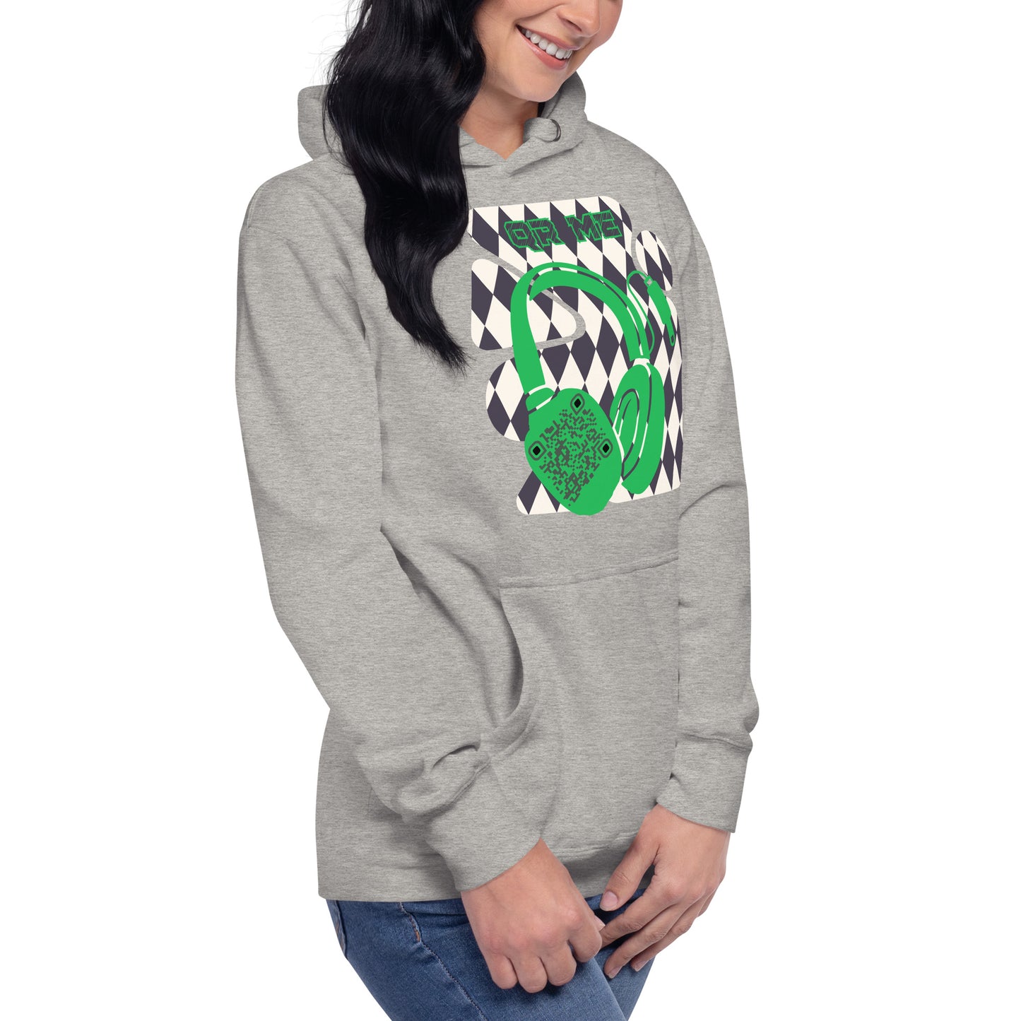 Personalized QR Code Harlequin Hoodie – Share Your Music