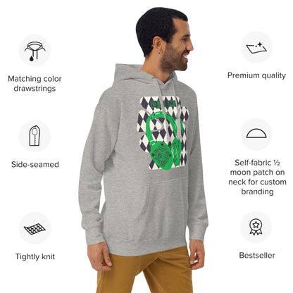 Personalized QR Code Harlequin Hoodie – Share Your Music