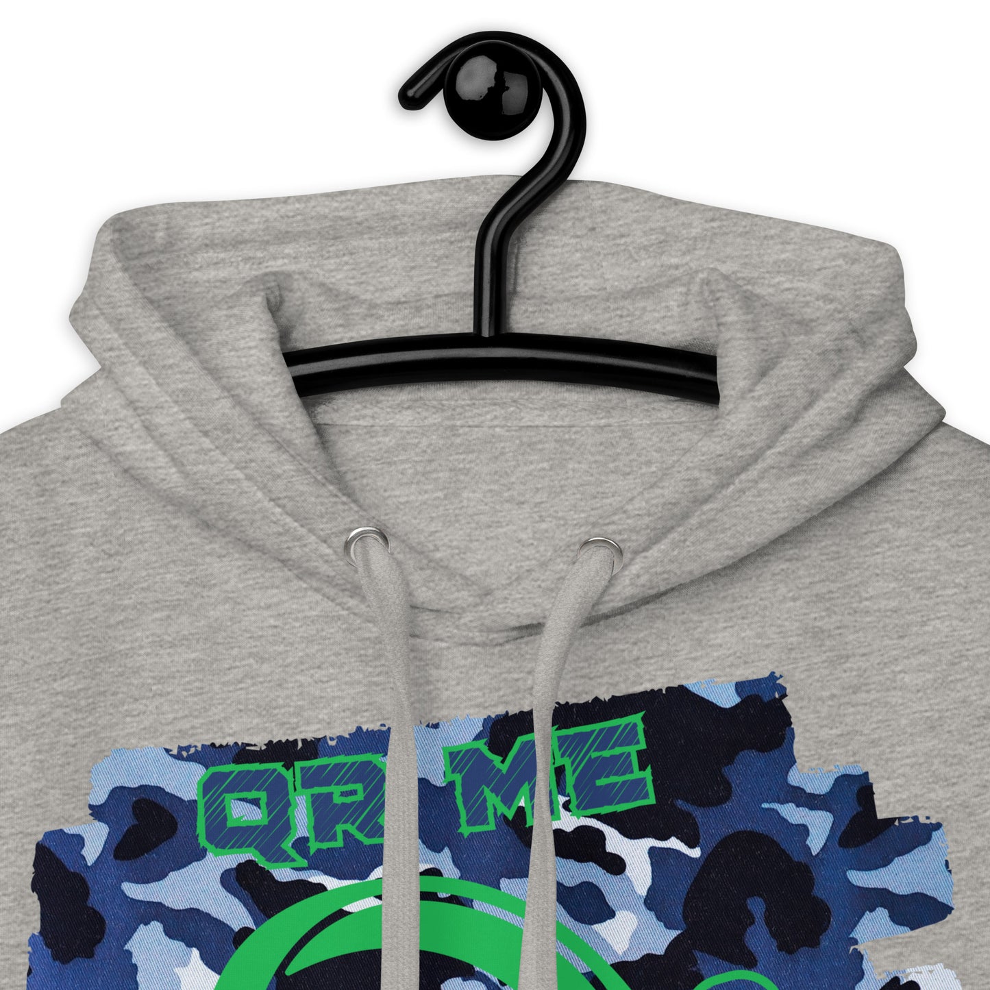 Personalized QR Code Blue Camo Hoodie – Blend In, Share Out