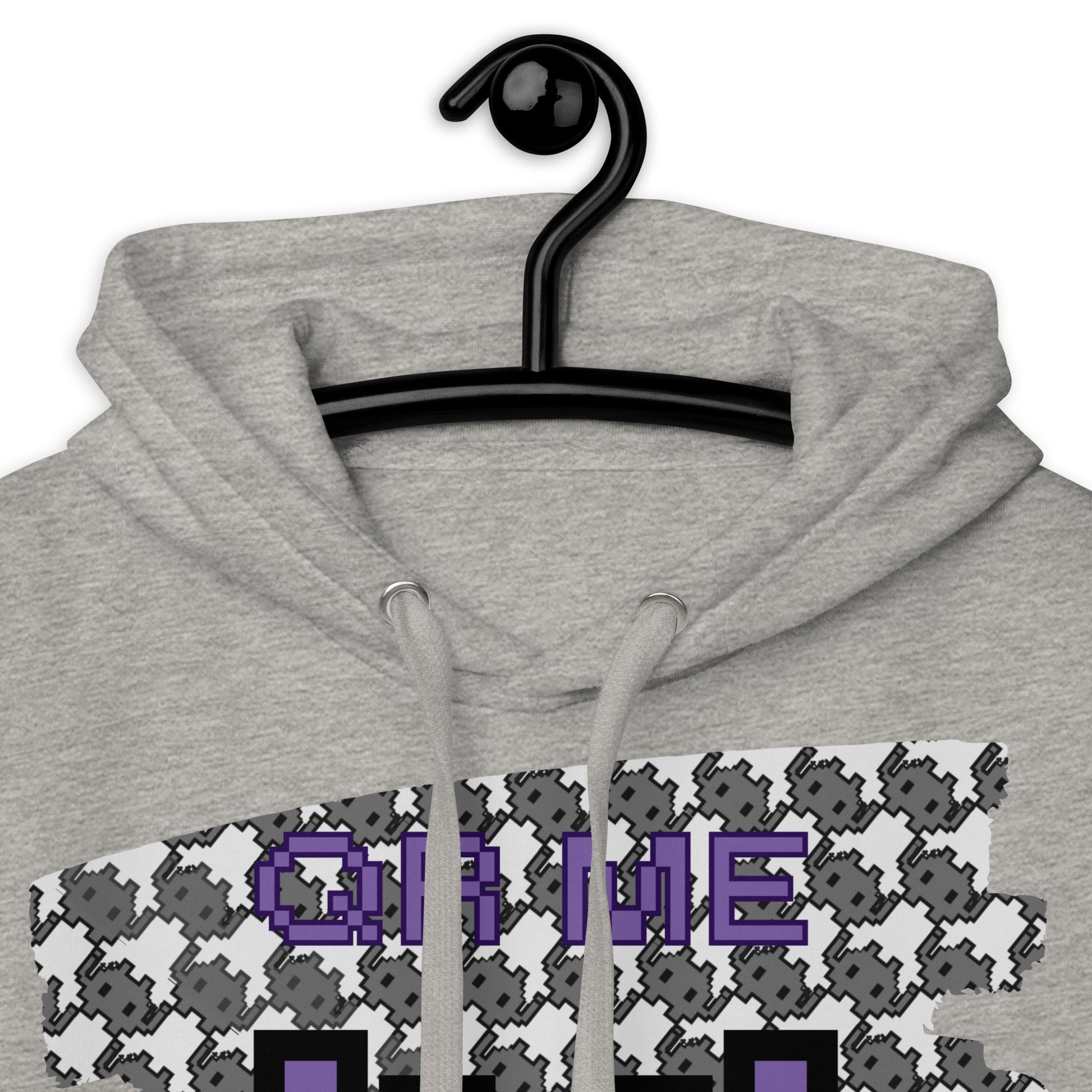 Monochrome Alien Emoji QR Code Hoodie – Share Your Stats