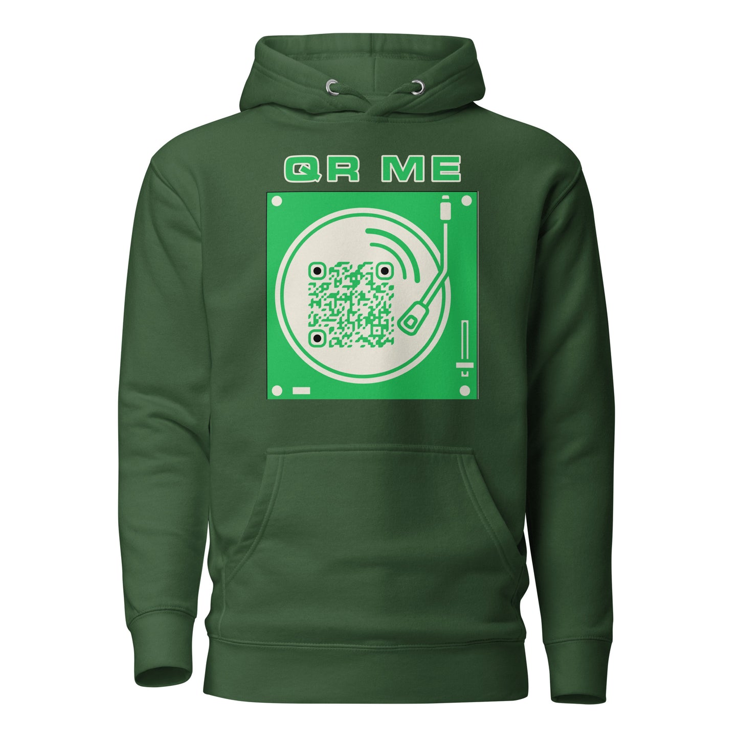 Music Lovers Personalized QR Code Unisex Luxury Hoodie-Forest Green-QR GEAR STORE