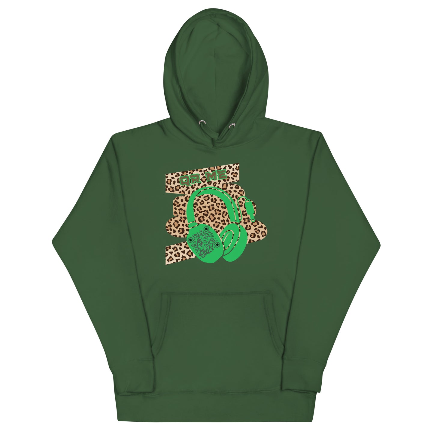 Custom QR Code Leopard Print Hoodie – Wild Style, Shared Tunes