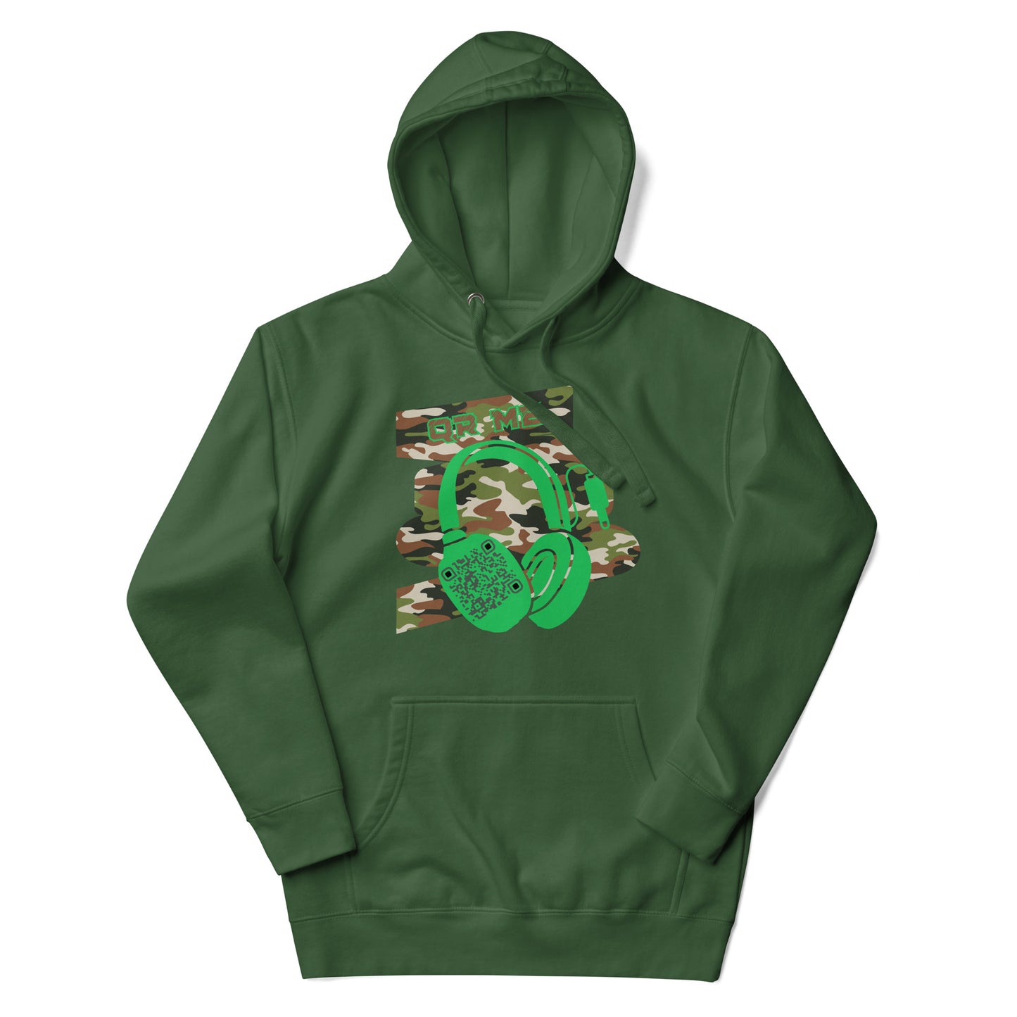 Personalized QR Code Green Camo Hoodie – Blend In, Stand Out