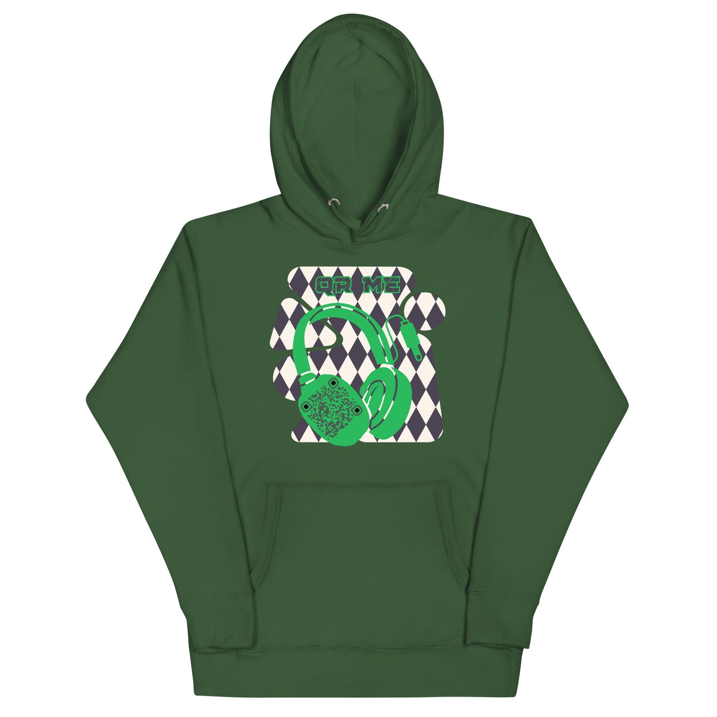 Personalized QR Code Harlequin Hoodie – Share Your Music