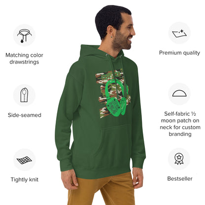 Personalized QR Code Green Camo Hoodie – Blend In, Stand Out