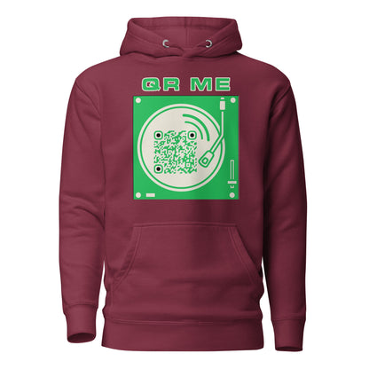 Music Lovers Personalized QR Code Unisex Luxury Hoodie-Maroon-QR GEAR STORE