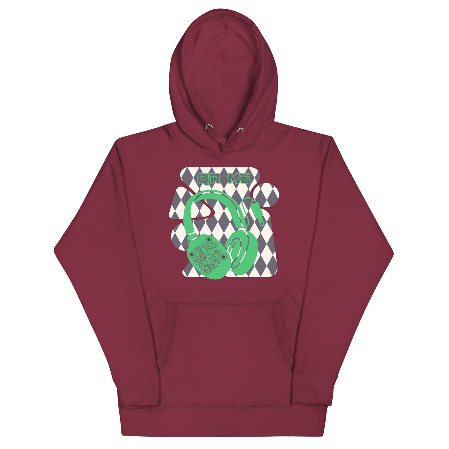 Personalized QR Code Harlequin Hoodie – Share Your Music