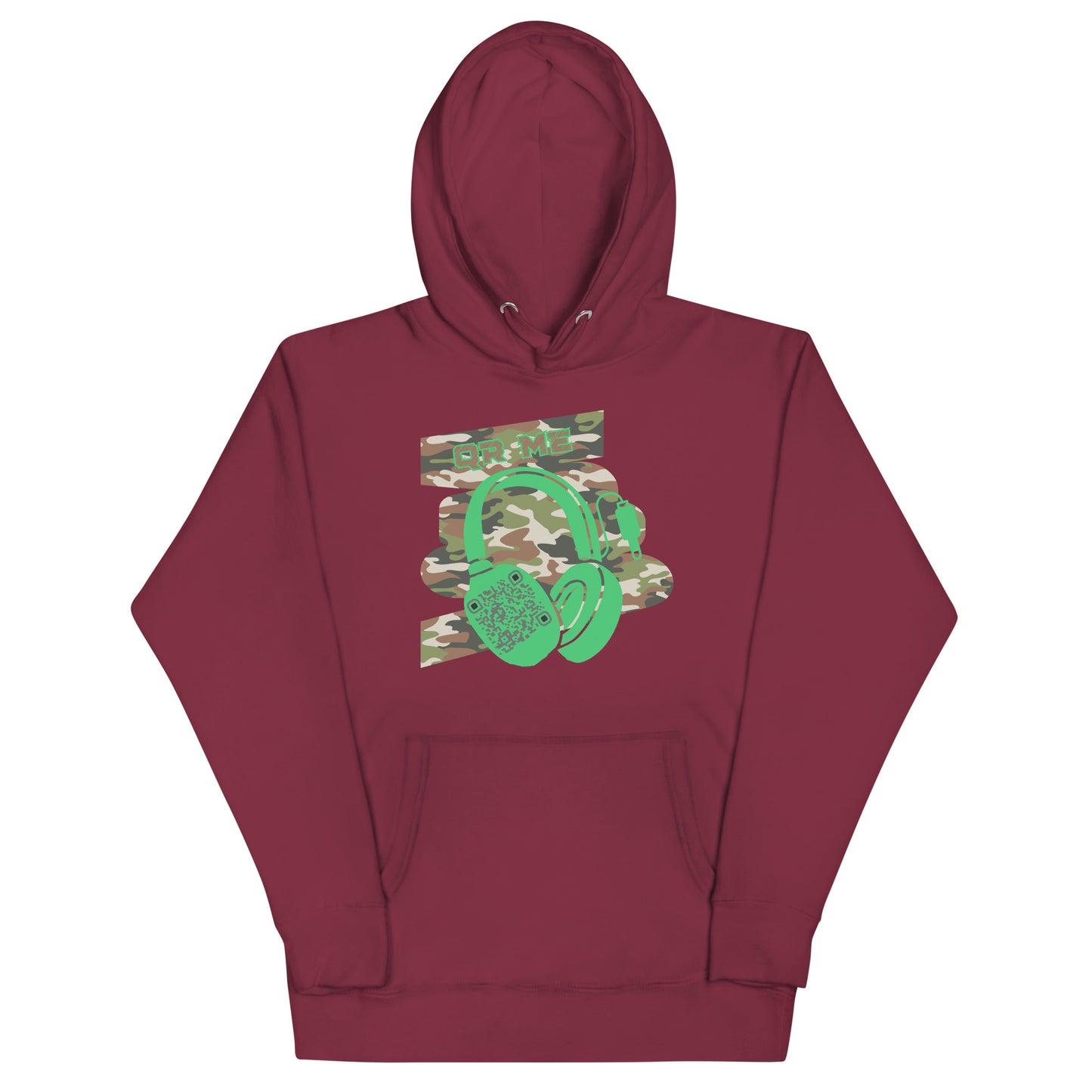 Personalized QR Code Green Camo Hoodie – Blend In, Stand Out