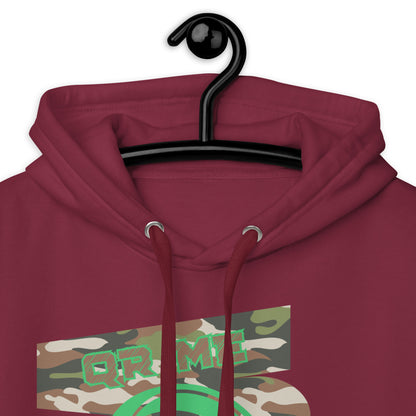 Personalized QR Code Green Camo Hoodie – Blend In, Stand Out