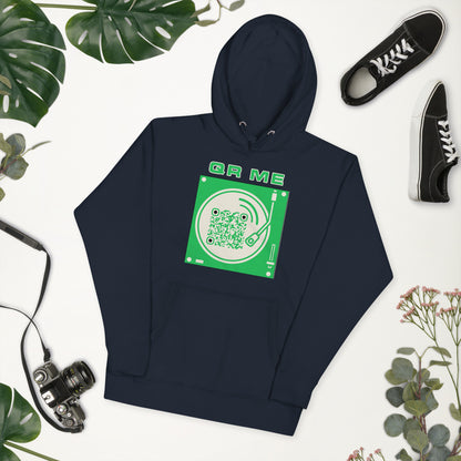 Music Lovers Personalized QR Code Unisex Luxury Hoodie-QR GEAR STORE