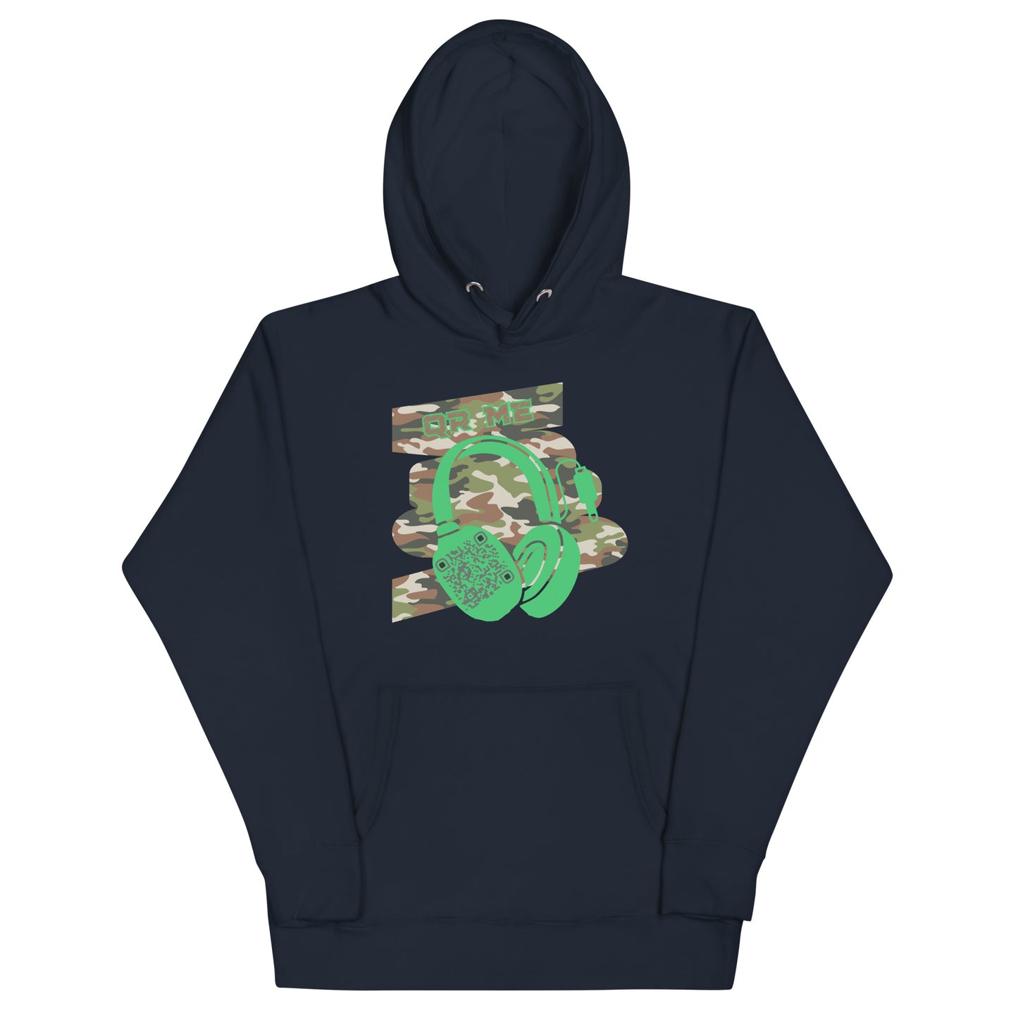 Personalized QR Code Green Camo Hoodie – Blend In, Stand Out