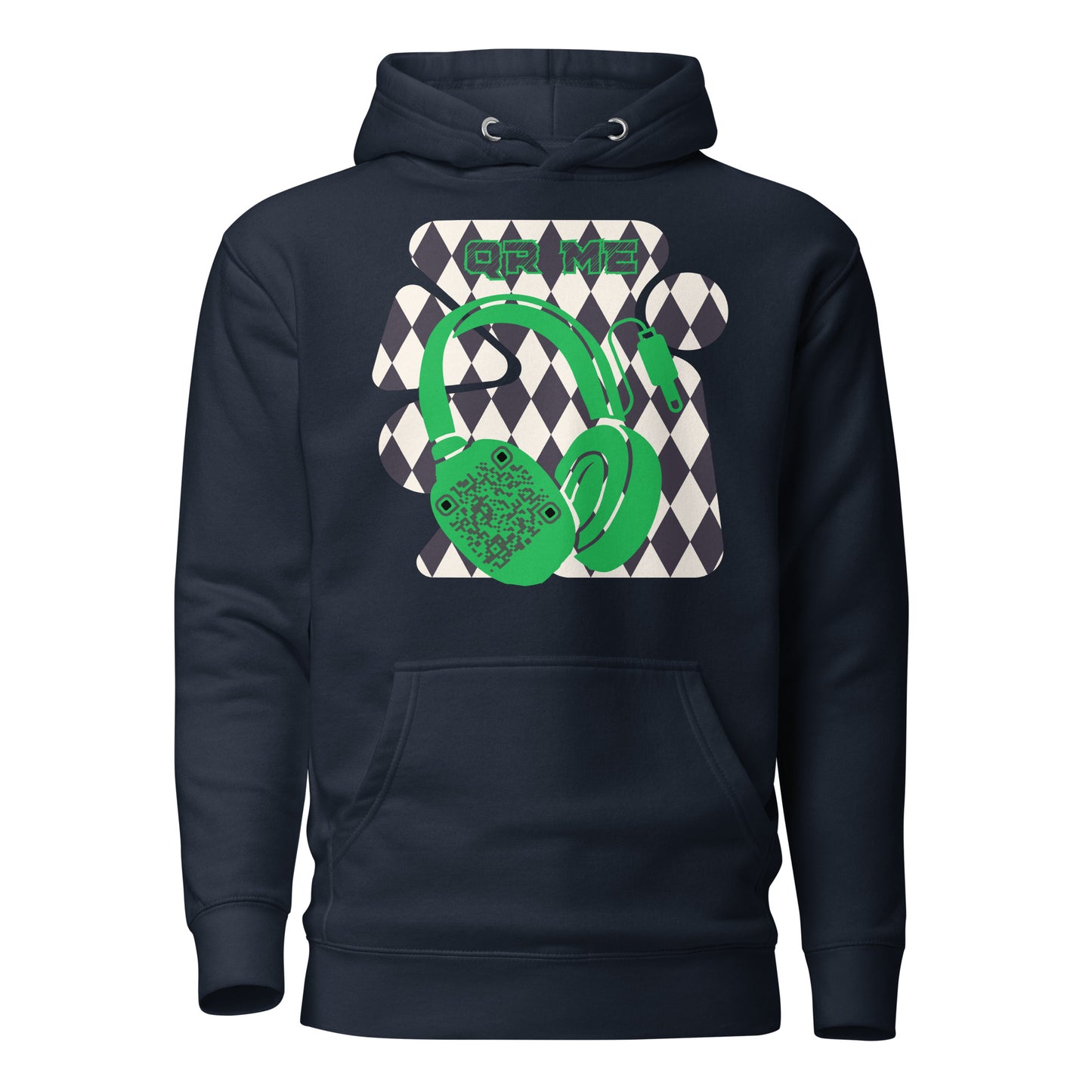 Personalized QR Code Harlequin Hoodie – Share Your Music