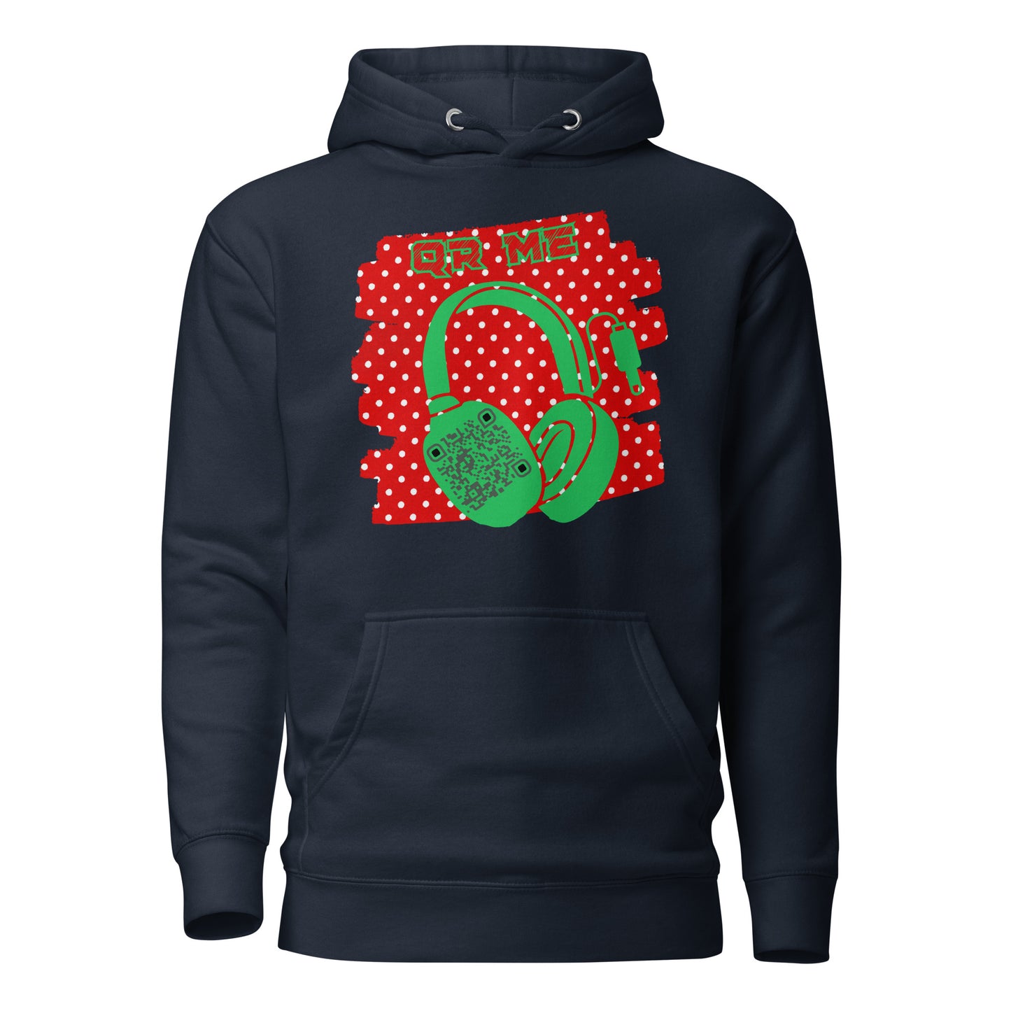 Personalized QR Code Polka Dot Hoodie – Share Your Tunes