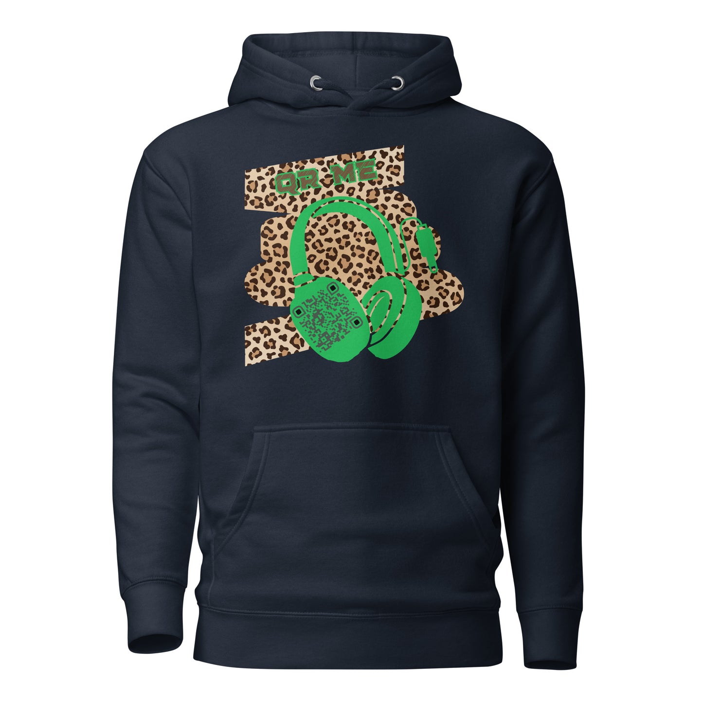 Custom QR Code Leopard Print Hoodie – Wild Style, Shared Tunes