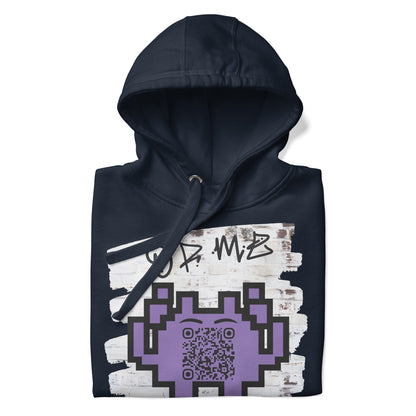 Graffiti Wall Alien Emoji QR Code Hoodie – Uniting Gamers