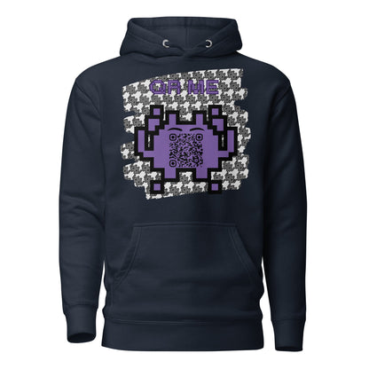 Monochrome Alien Emoji QR Code Hoodie – Share Your Stats