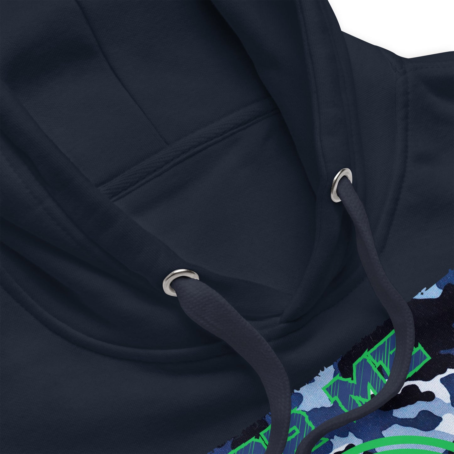 Personalized QR Code Blue Camo Hoodie – Blend In, Share Out