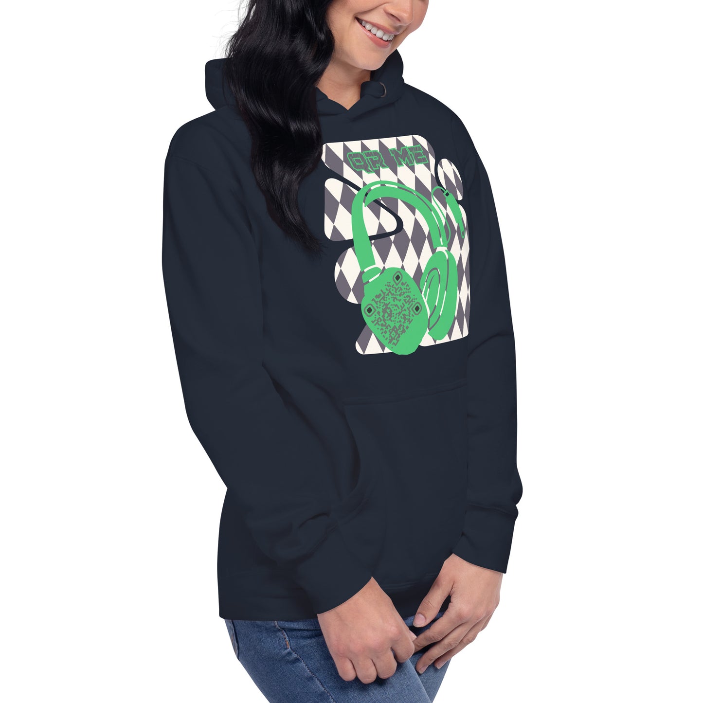 Personalized QR Code Harlequin Hoodie – Share Your Music