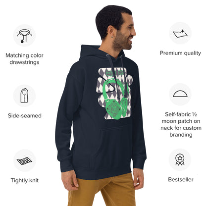 Personalized QR Code Harlequin Hoodie – Share Your Music