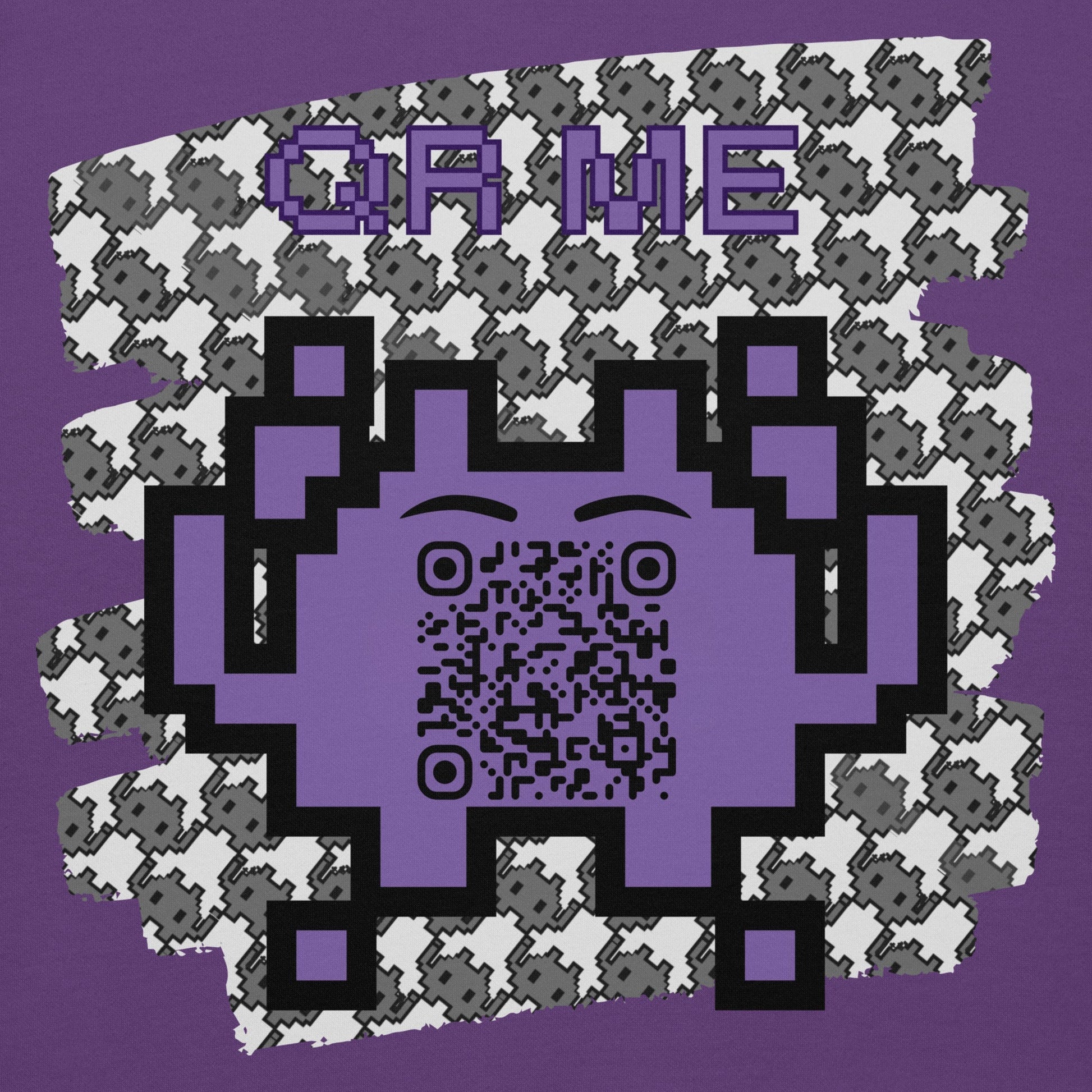 Monochrome Alien Emoji QR Code Hoodie – Share Your Stats