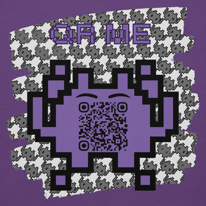 Monochrome Alien Emoji QR Code Hoodie – Share Your Stats