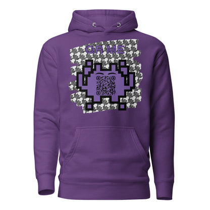 Monochrome Alien Emoji QR Code Hoodie – Share Your Stats