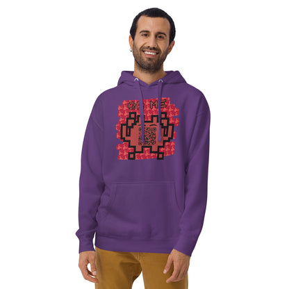 Red Alien Emoji QR Code Hoodie – Gamers...Share Your Stats