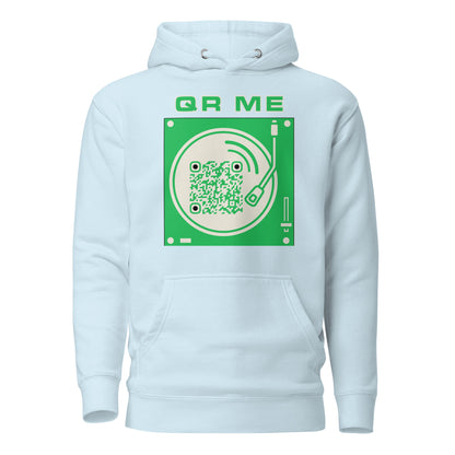 Music Lovers Personalized QR Code Unisex Luxury Hoodie-Sky Blue-QR GEAR STORE