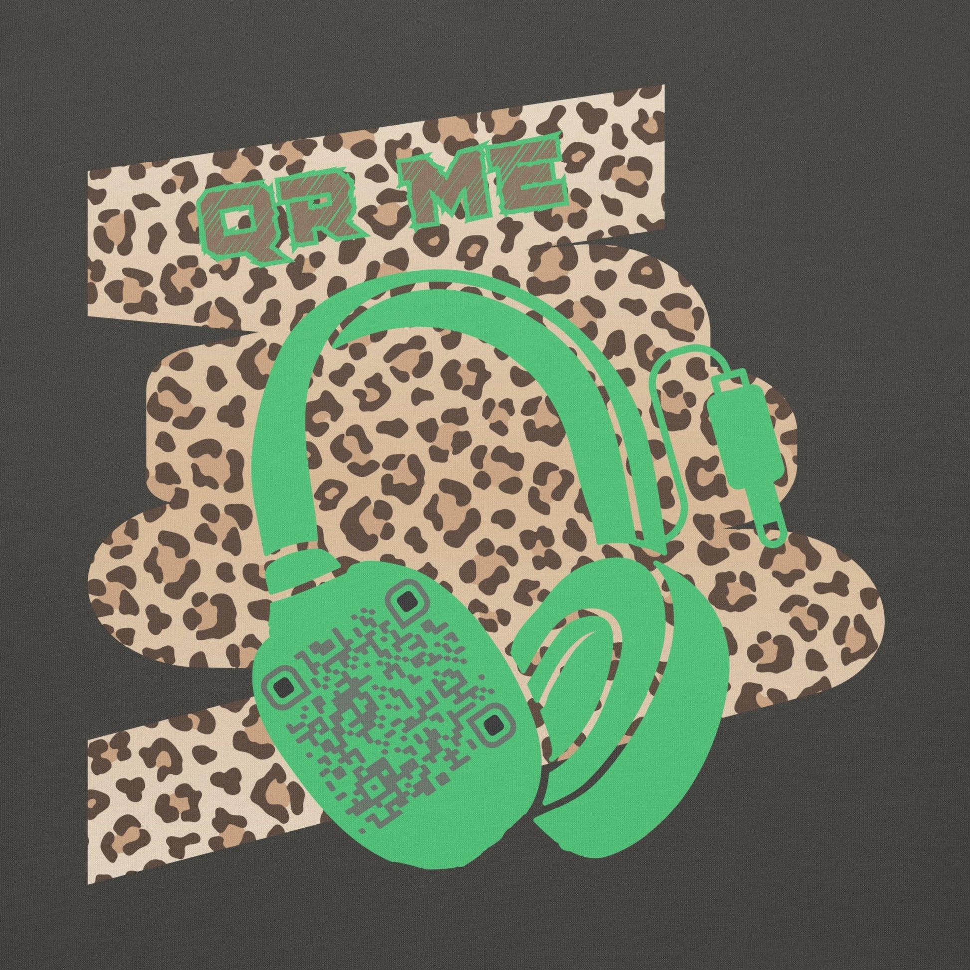 Custom QR Code Leopard Print Hoodie – Wild Style, Shared Tunes