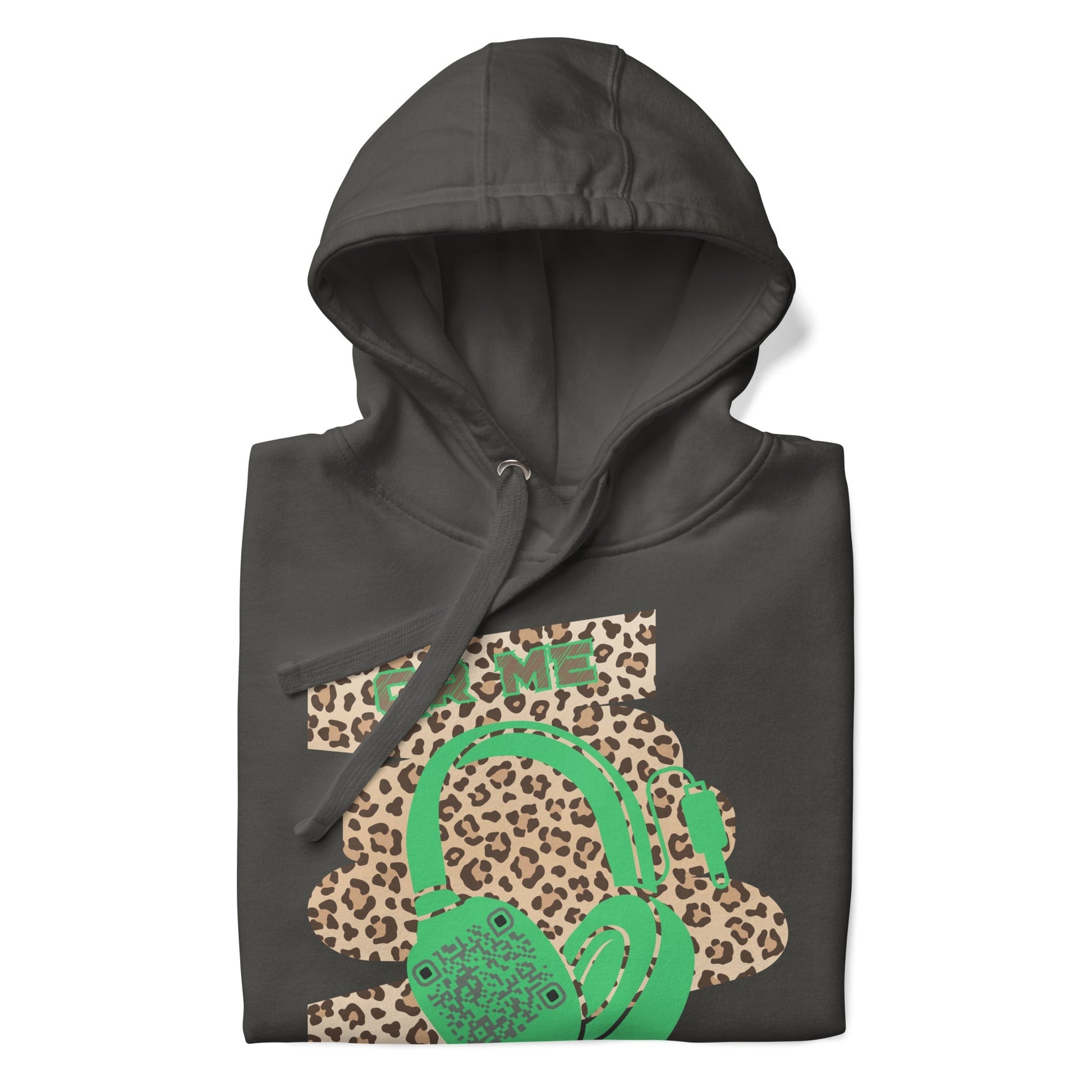 Custom QR Code Leopard Print Hoodie – Wild Style, Shared Tunes