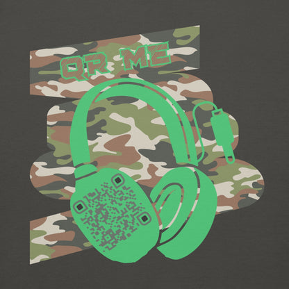 Personalized QR Code Green Camo Hoodie – Blend In, Stand Out