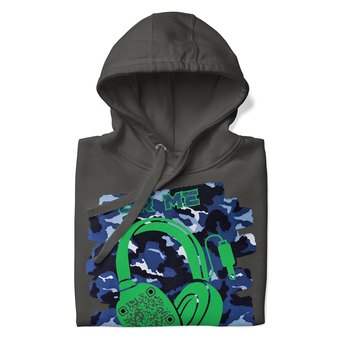 Personalized QR Code Blue Camo Hoodie – Blend In, Share Out