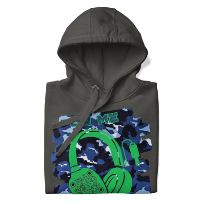 Personalized QR Code Blue Camo Hoodie – Blend In, Share Out