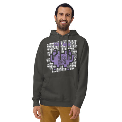 Monochrome Alien Emoji QR Code Hoodie – Share Your Stats