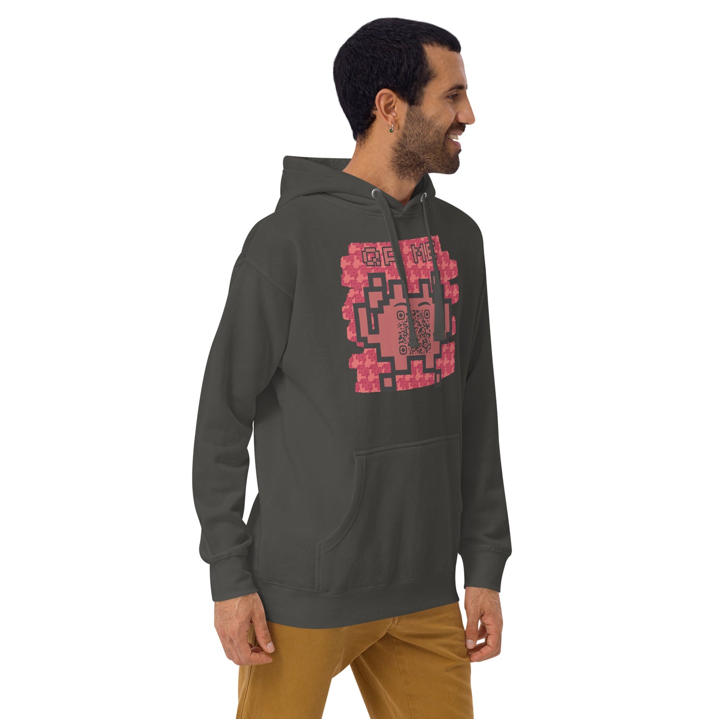 Red Alien Emoji QR Code Hoodie – Gamers...Share Your Stats