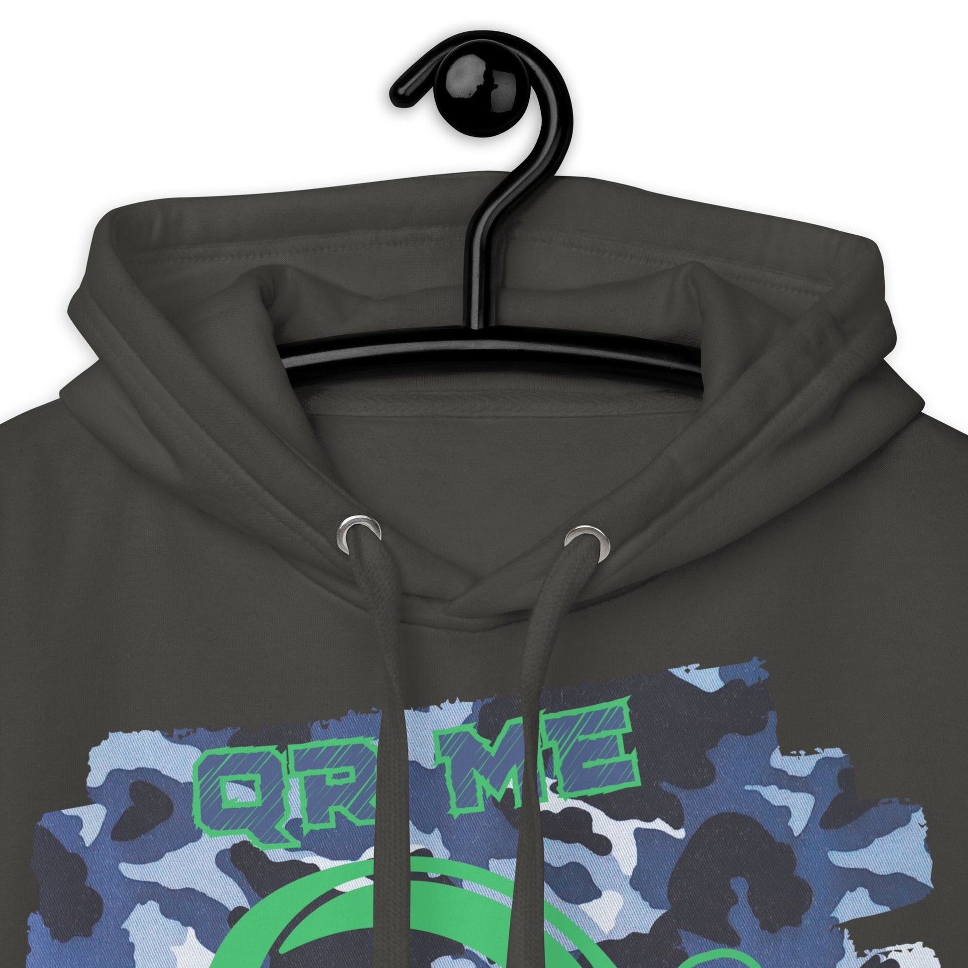 Personalized QR Code Blue Camo Hoodie – Blend In, Share Out