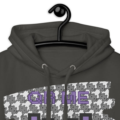 Monochrome Alien Emoji QR Code Hoodie – Share Your Stats