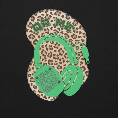 Leopard Print Personalized QR Code Sweatshirt – Wear Your Playlist!