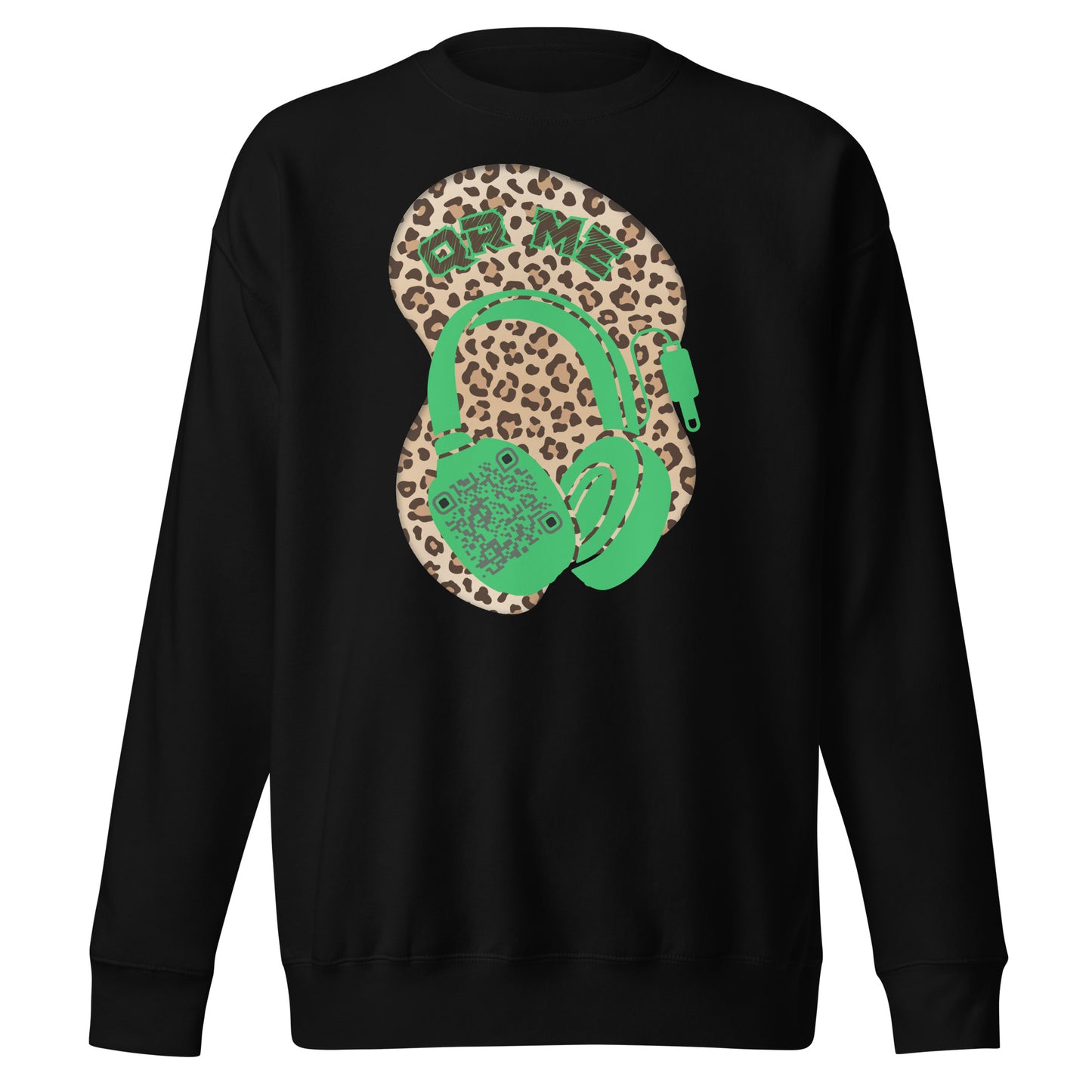 Leopard Print Personalized QR Code Sweatshirt – Wear Your Playlist!