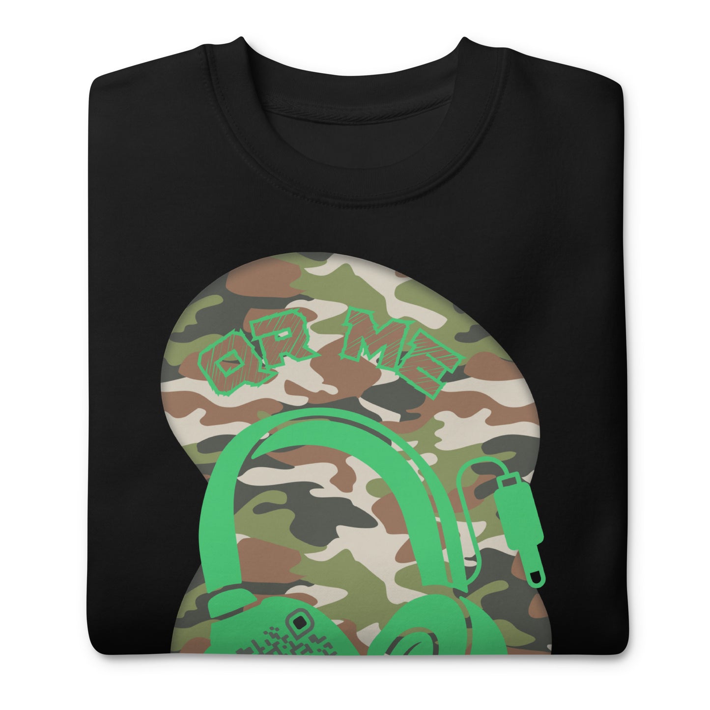 Personalized QR Code Sweatshirt – Camouflage Beats Edition 🎶