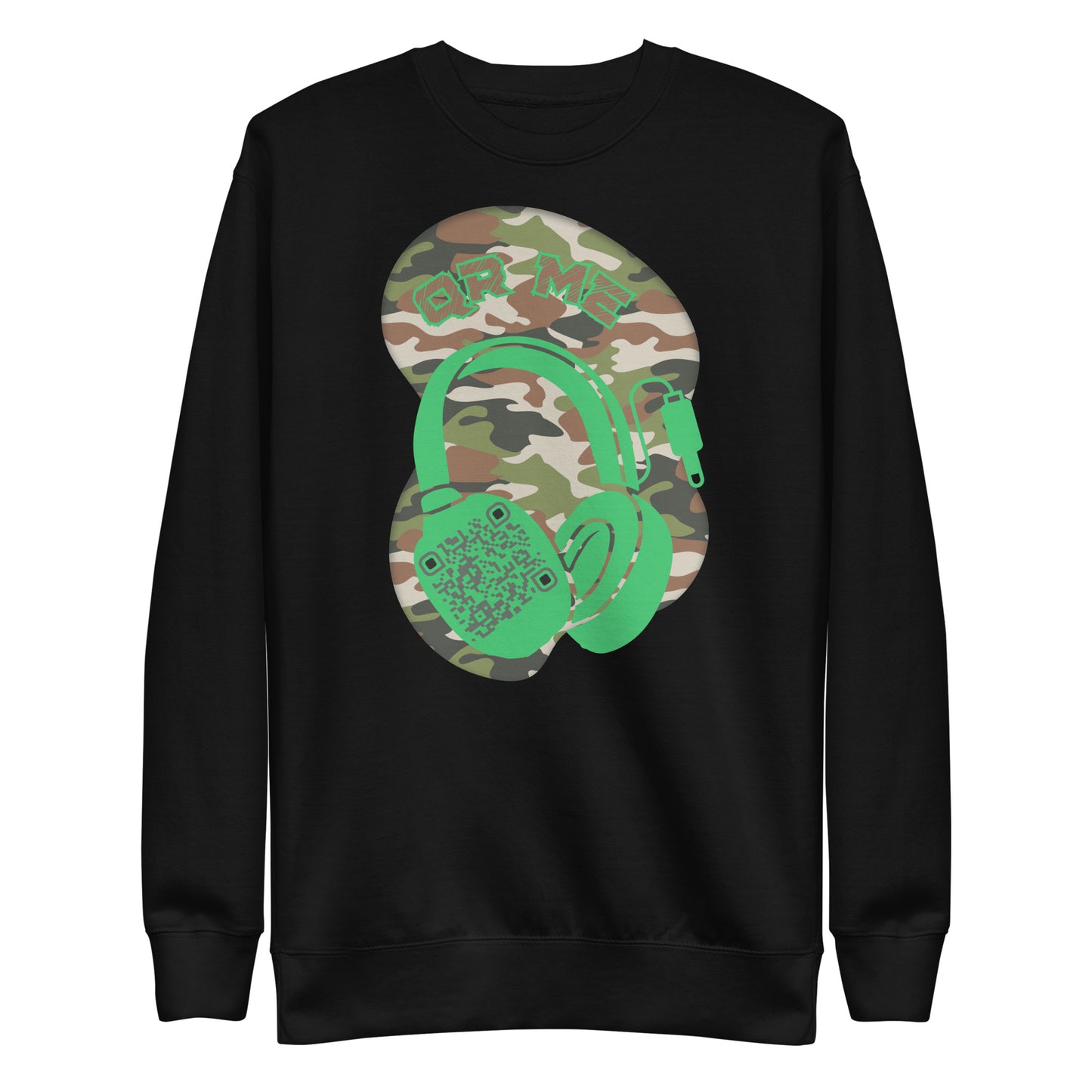 Personalized QR Code Sweatshirt – Camouflage Beats Edition 🎶