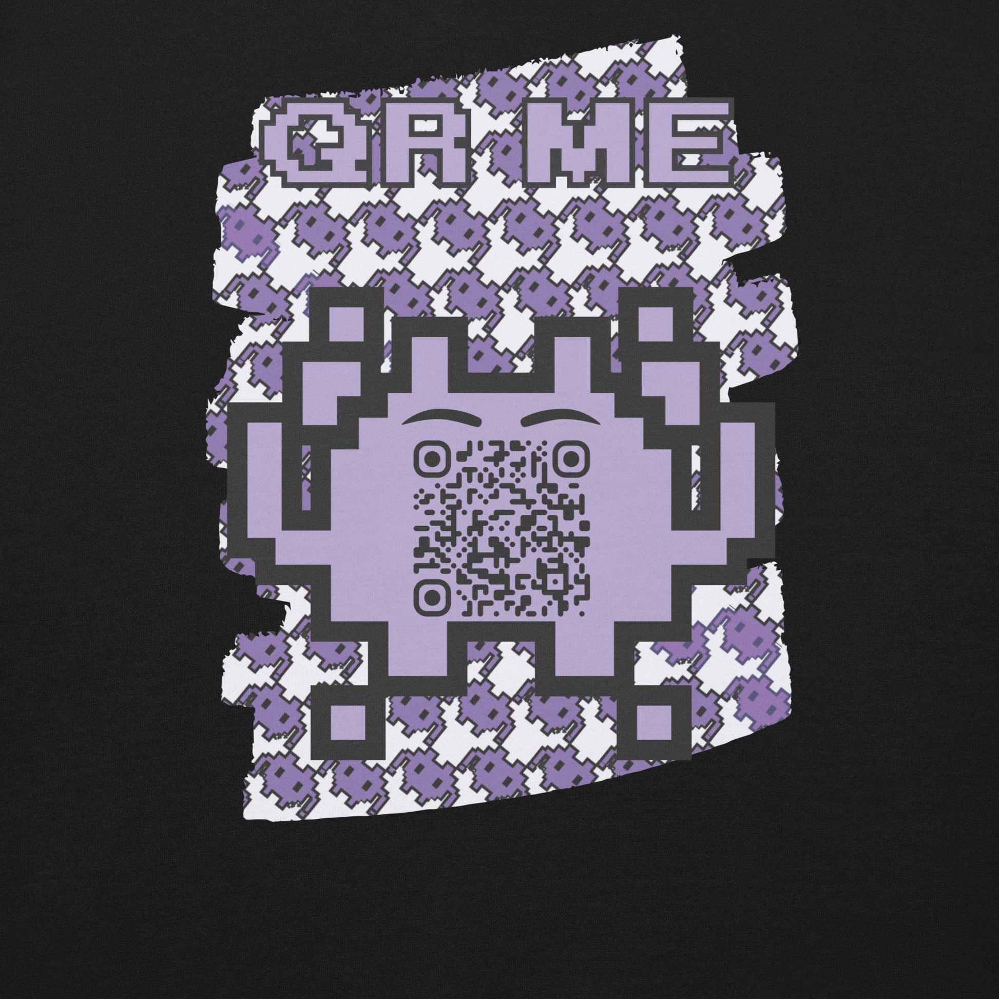 Purple Alien QR Code Sweatshirt – Classic Style for Gamers & Creators