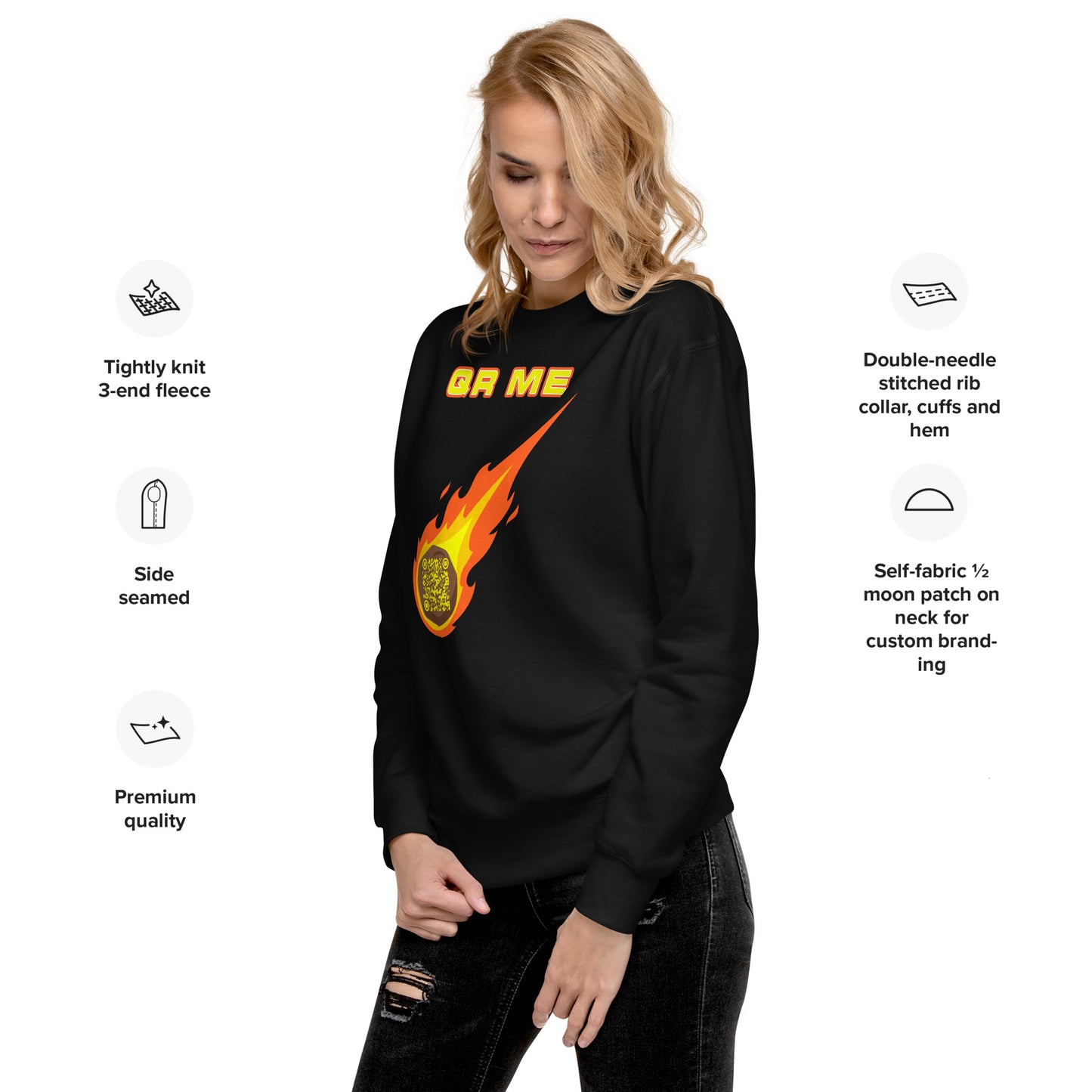 Galactic Gear Personalized QR Code Unisex Sweatshirt